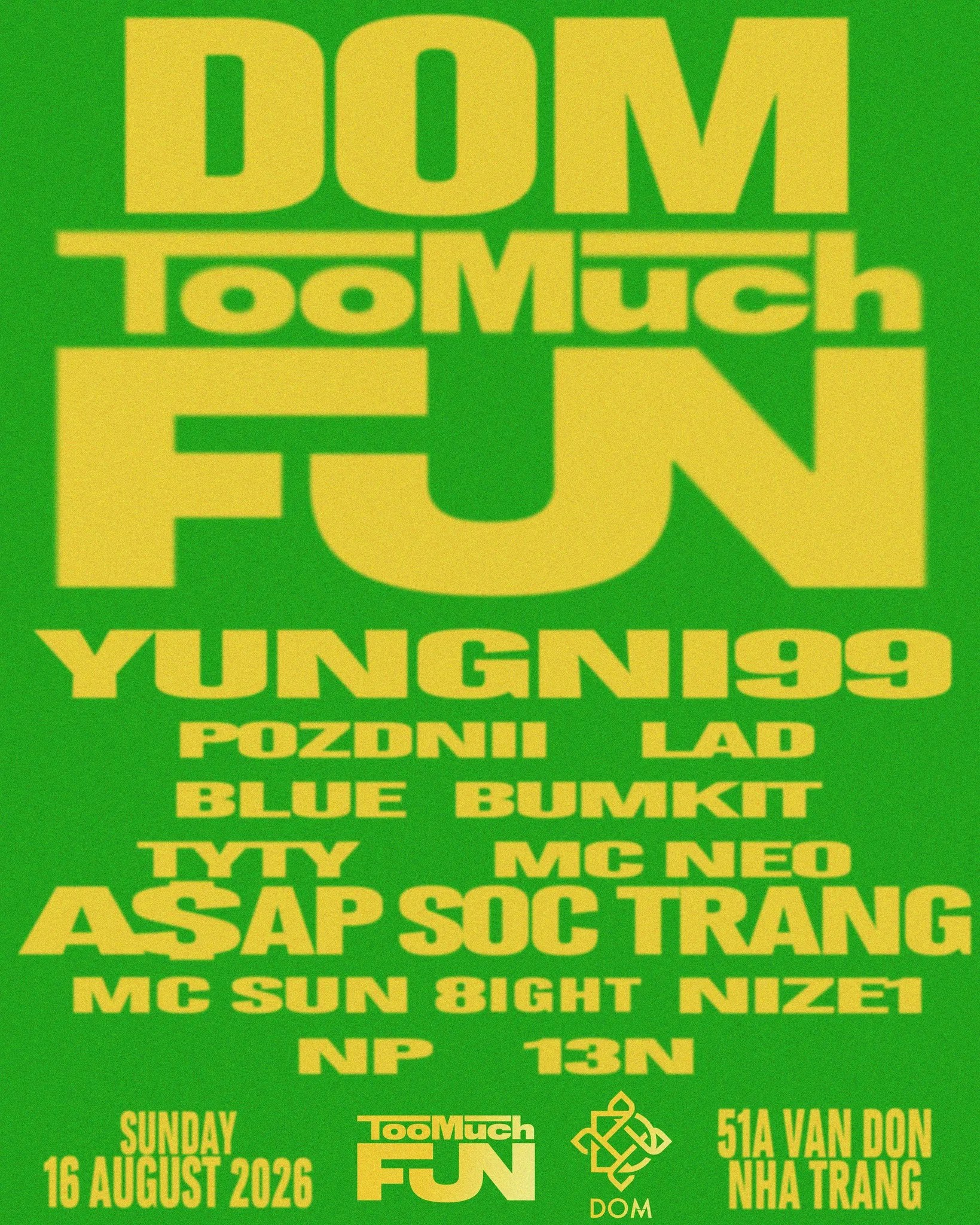 DOM Too Much Fun — past event 16 Aug 2026